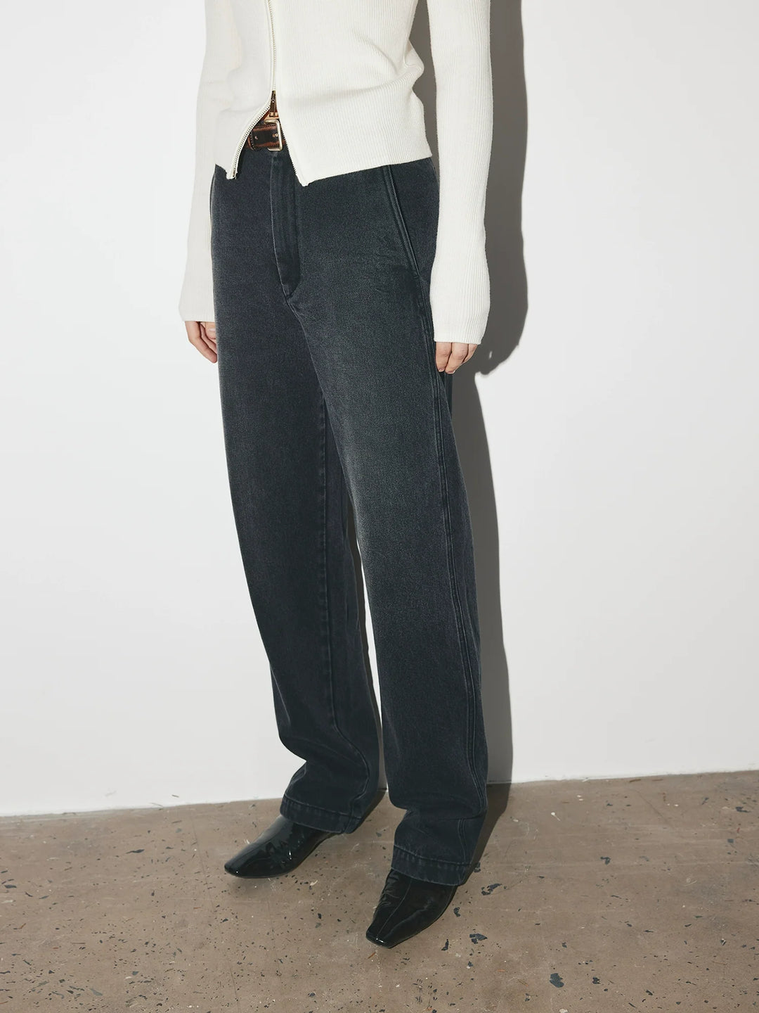 High-Waist Tapered Jeans