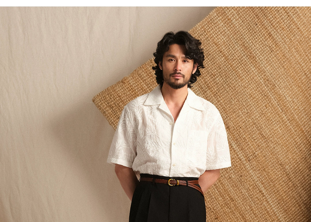 Mercerized Cotton Point Collar Shirt