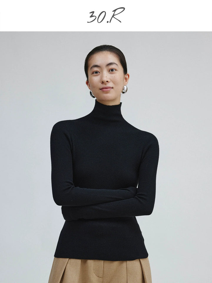 Natural Silk Cashmere Turtleneck