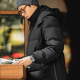 Men's Detachable Hooded Down Jacket for Winter Warmth