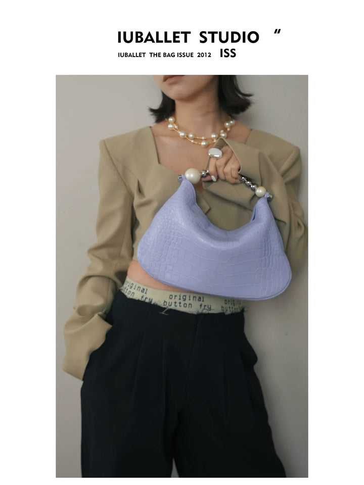 Foggy Beaded Leather Bag