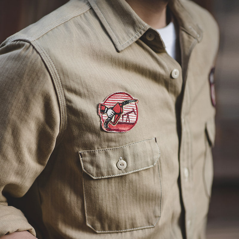 Herringbone Khaki Shirt