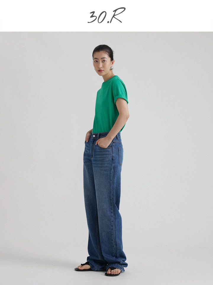 Natural Denim Straight-Leg Jeans