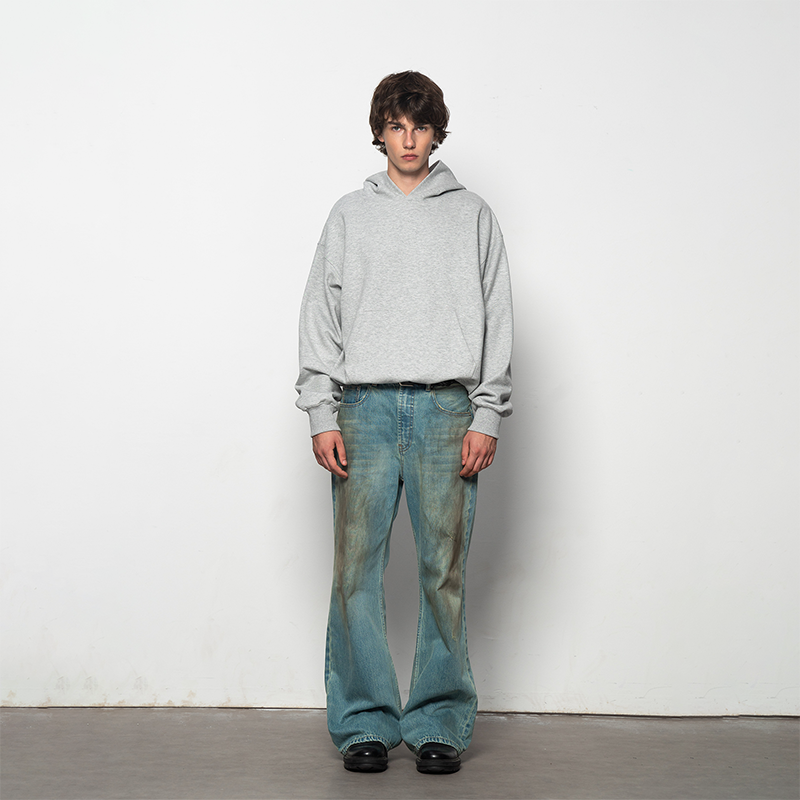 Mud-Dyed Flare Jeans