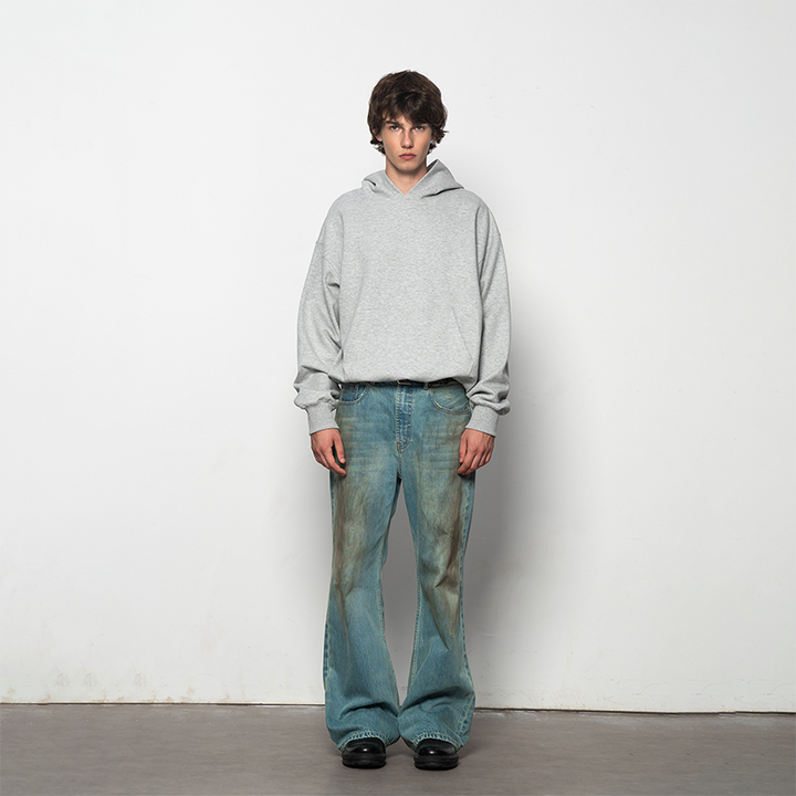 Mud-Dyed Flare Jeans