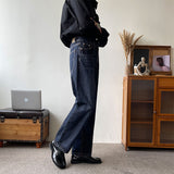 Men's Loose Straight Trousers with Korean Ruffian American Stitching Jeans