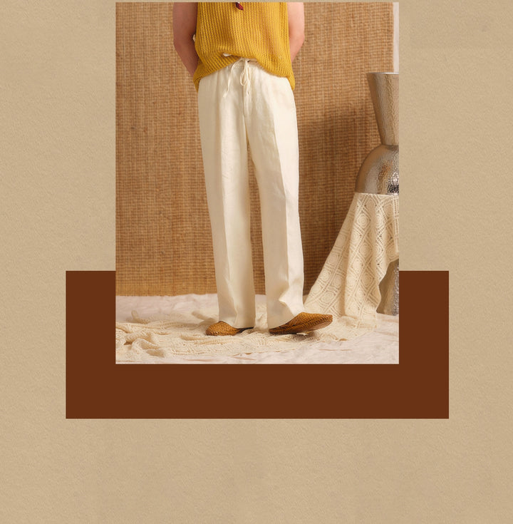 Linen Drawstring Trousers