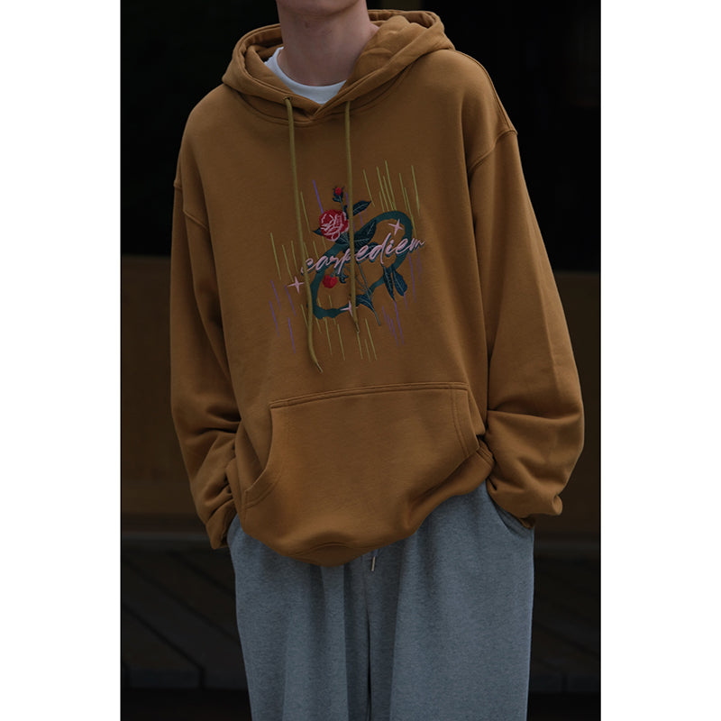 Embroidered Rose Hoodie