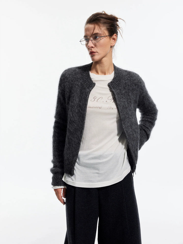 Alpaca Zipper Cardigan