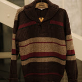 Imported Wool Lapel Jacquard Sweater Jacket