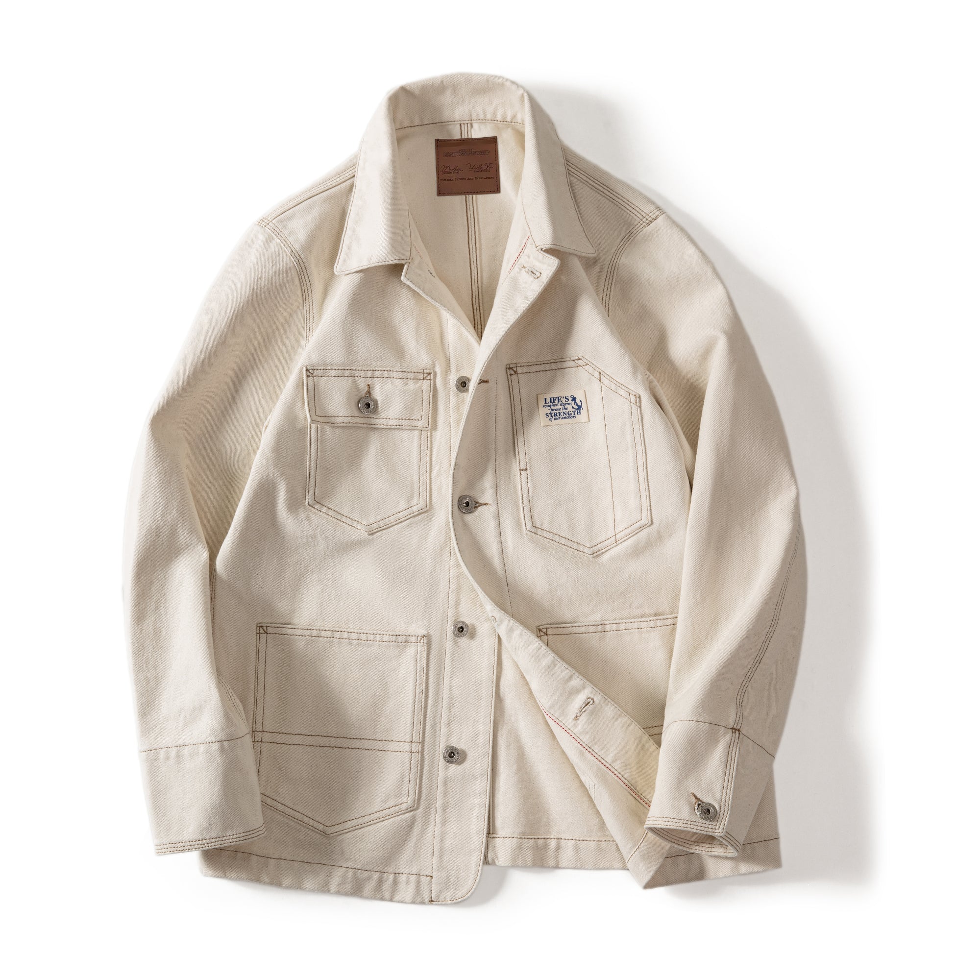 American Retro Cotton Seed Shell Jacket Khaki Multi-Pocket Autumn