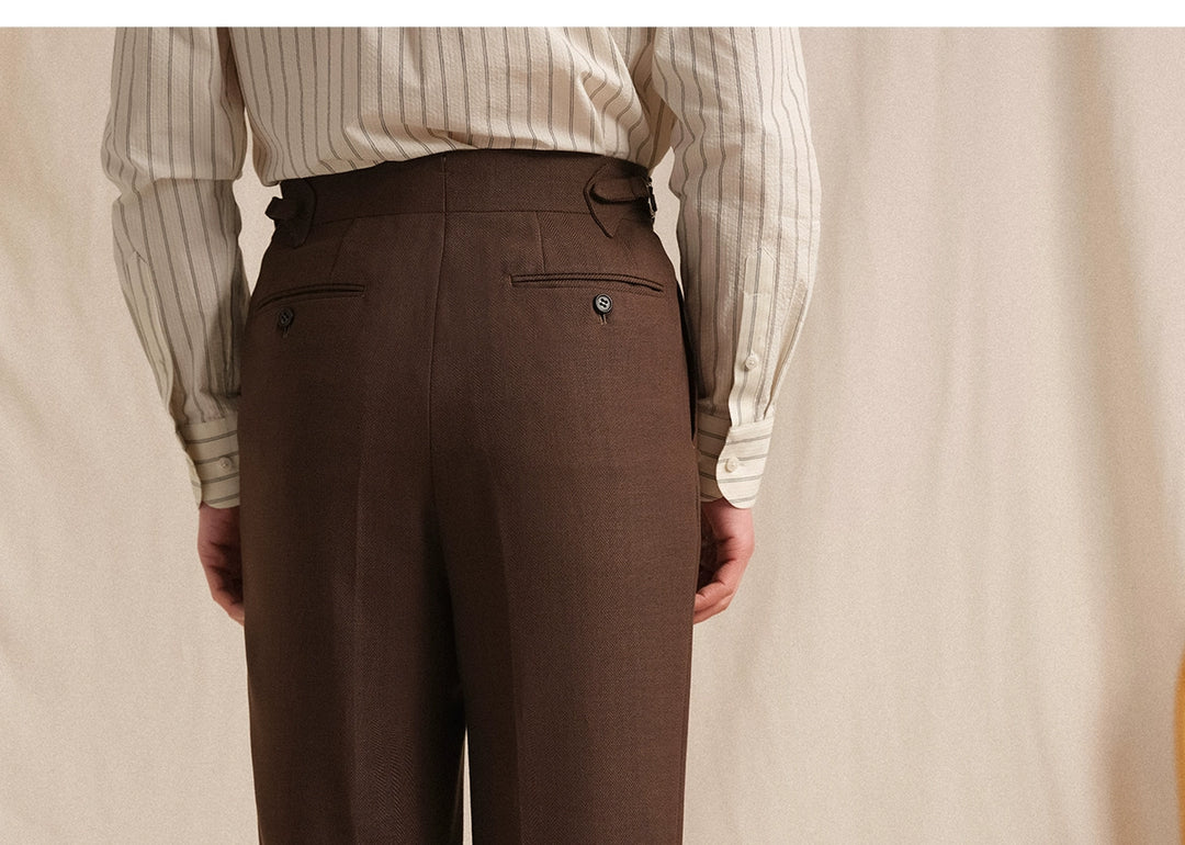 Herringbone Linen Trousers