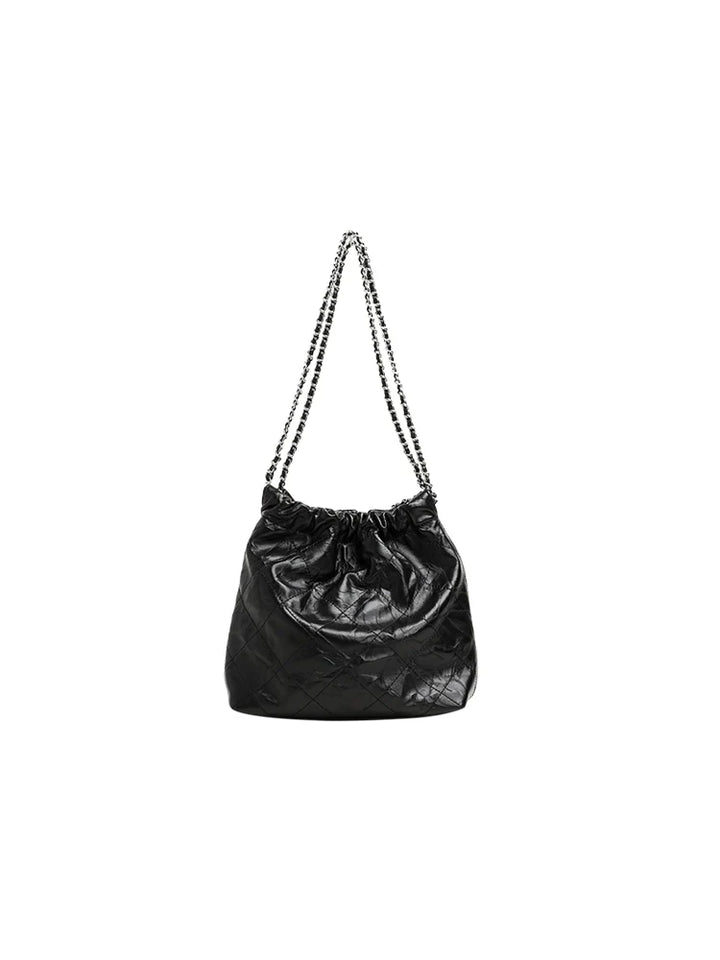 Waxed Leather Bucket Bag