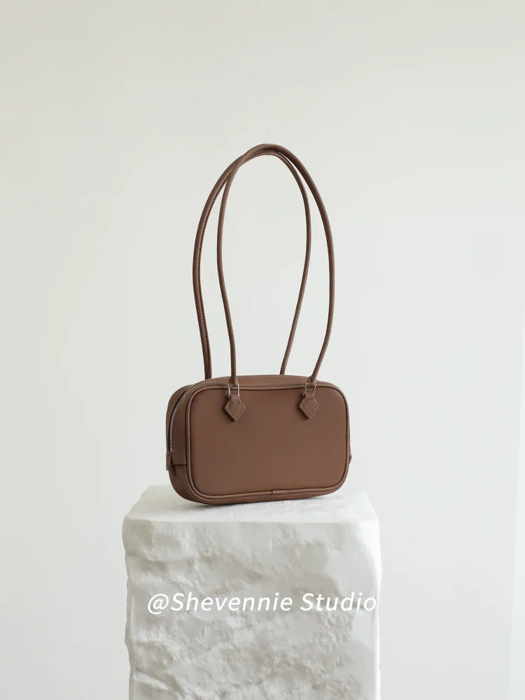 Silk Leather Boston Bag