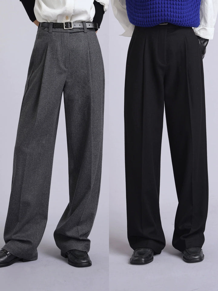 Slim Wool Flannel Trousers