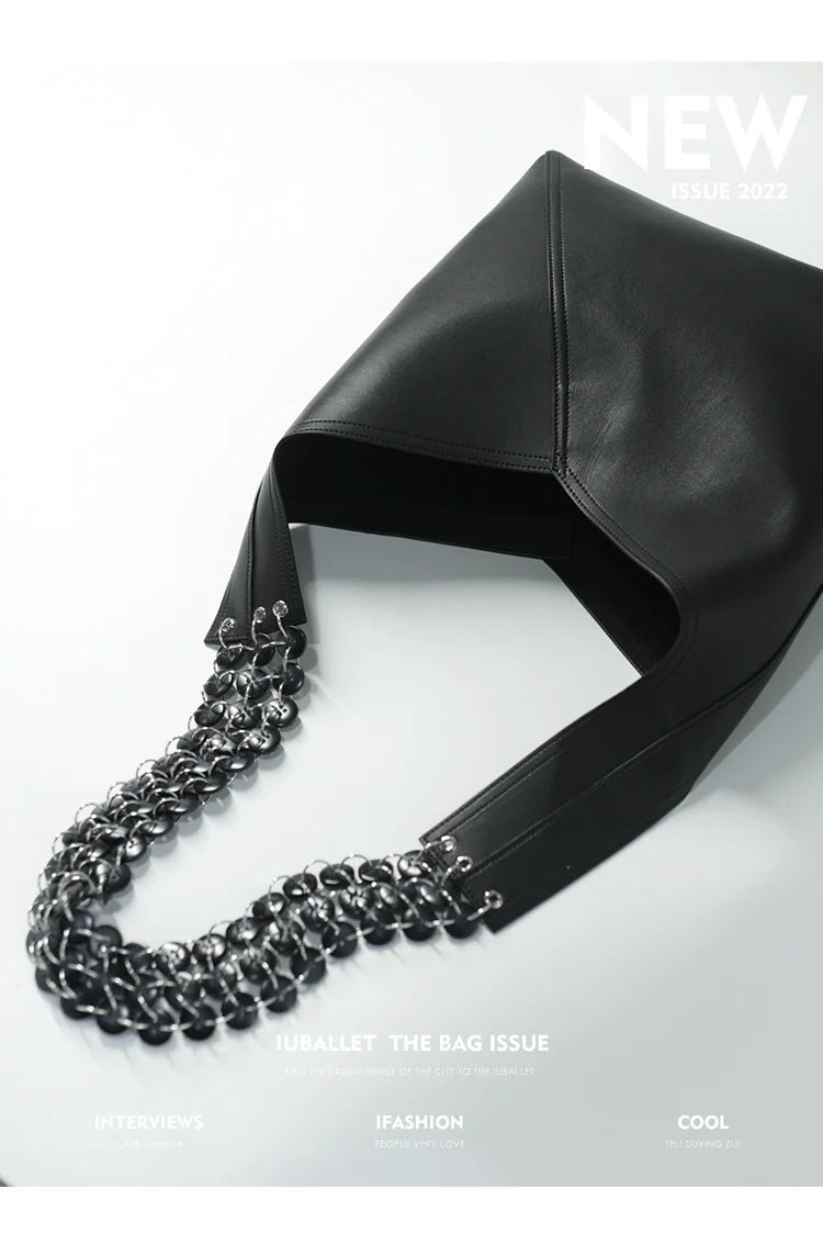 Mist Leather Bucket Bag