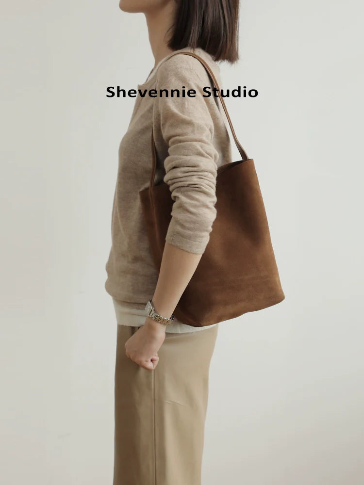 Suede Commuter Tote