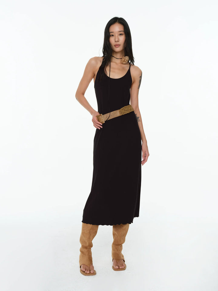 U-neck Knitted Midi Dress