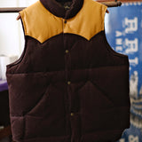 Labor Union Luxurious Corduroy & Leather Down Vest