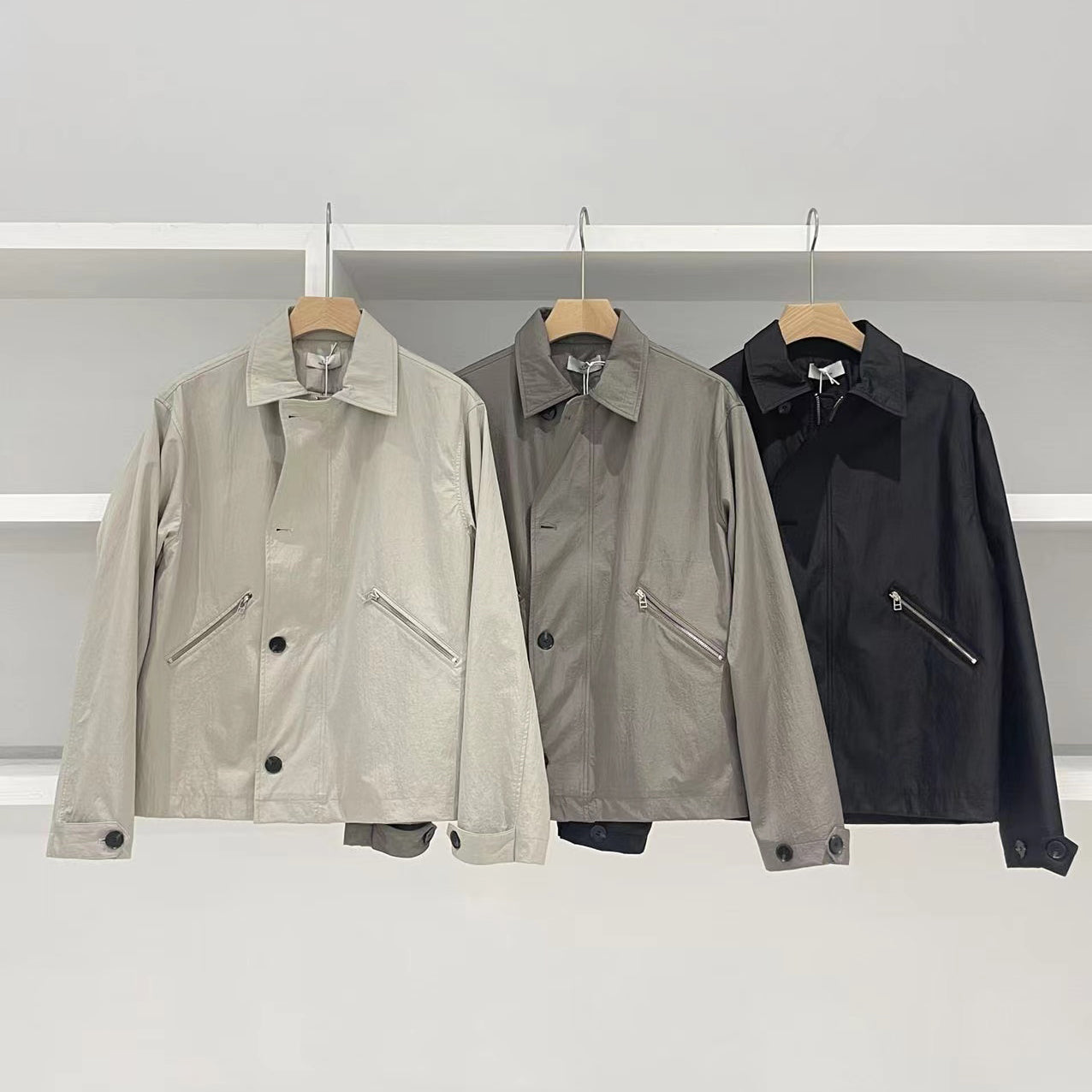 Metallic Nylon Composite Jacket Lightweight & Stylish for Autumn