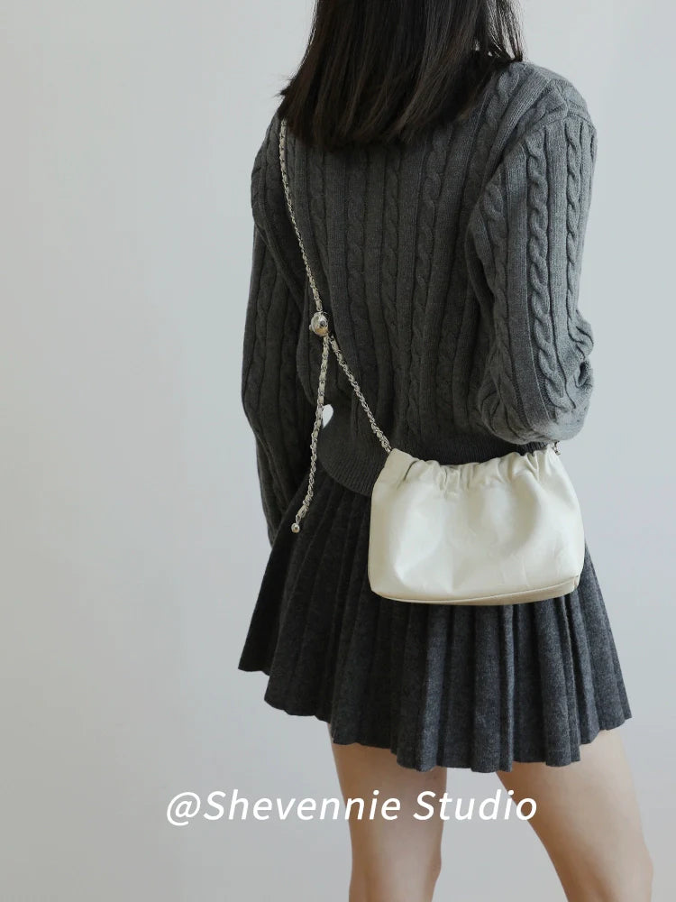 Pleated Chain Mini Bag