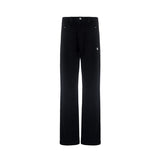 Men's Woolen Embroidered Casual Straight Trousers Simple Fashion All-match