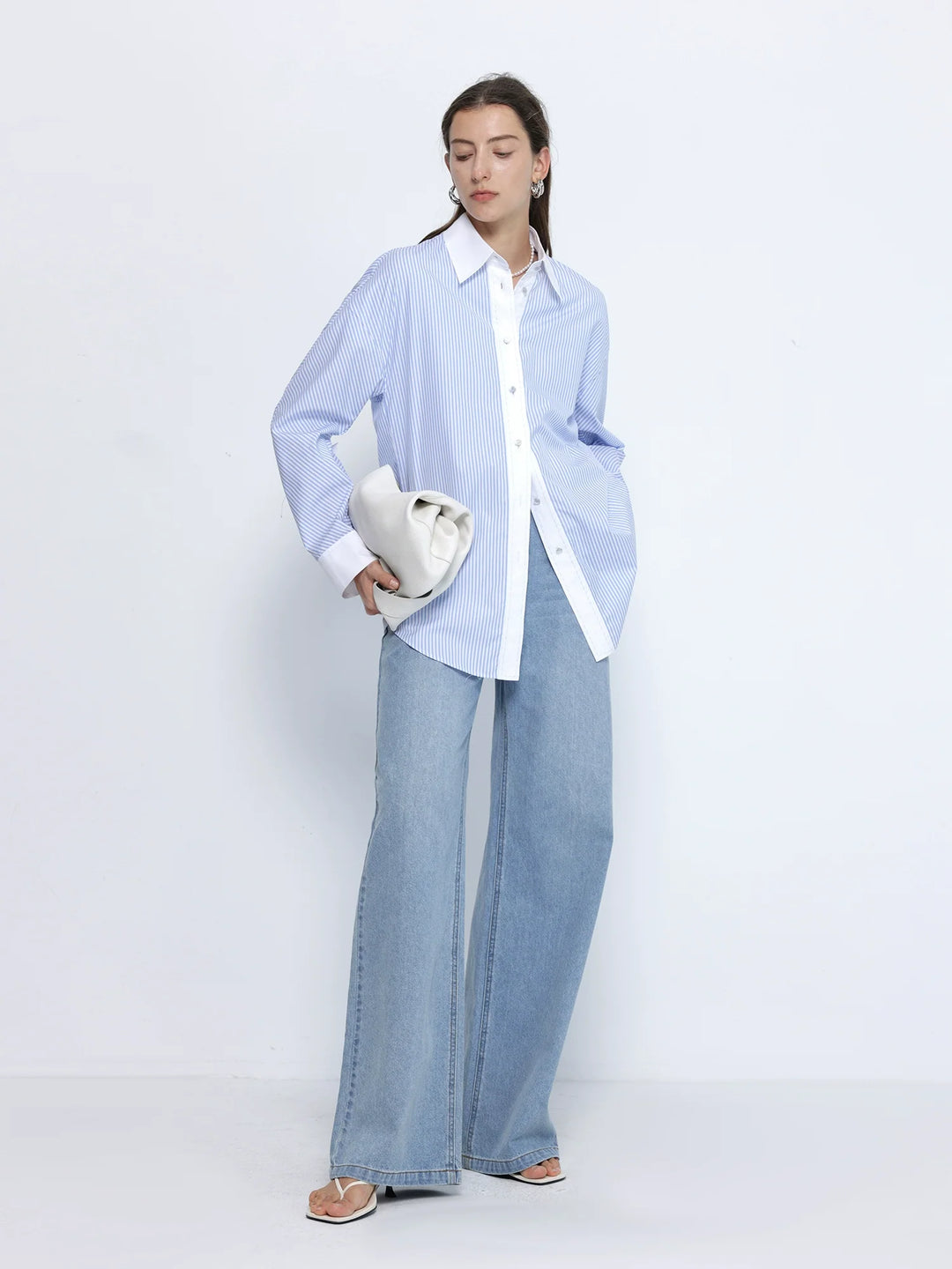 Linen Stripe Oversize Shirt