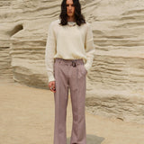 Basic Commuter Pleated Straight Trousers for a Loose Casual Look