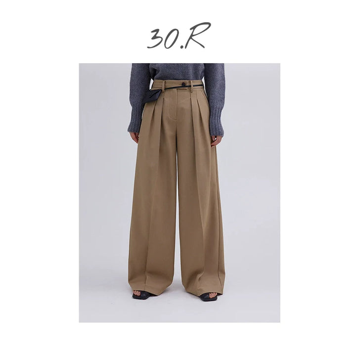 Silk Wool Wide-Leg Trousers