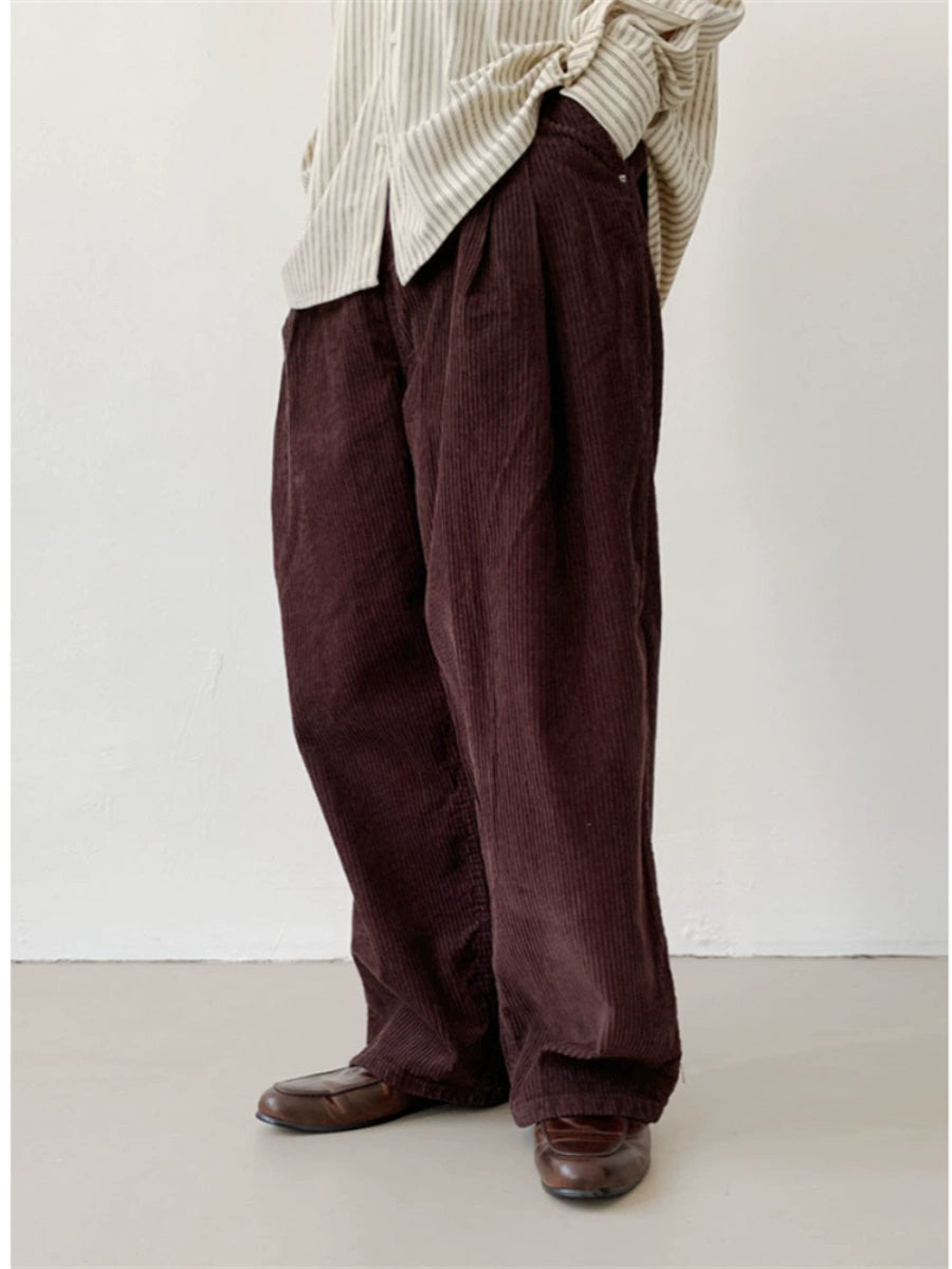 Pleated Corduroy Trousers