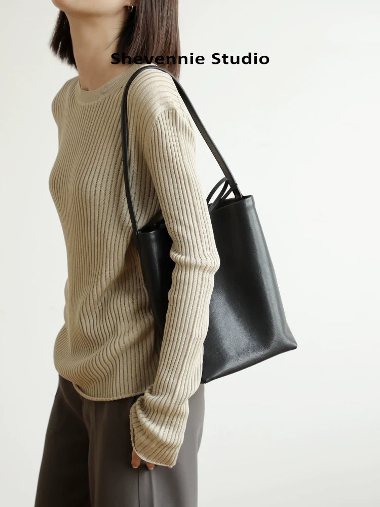 Soft Leather Bucket Bag