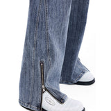 Zipper Slit Low Waist Casual Jeans - Autumn/Winter Unisex