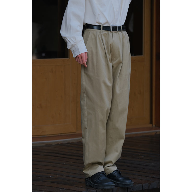 Japanese-style Loose Double Pleated Homemade Spring Pants