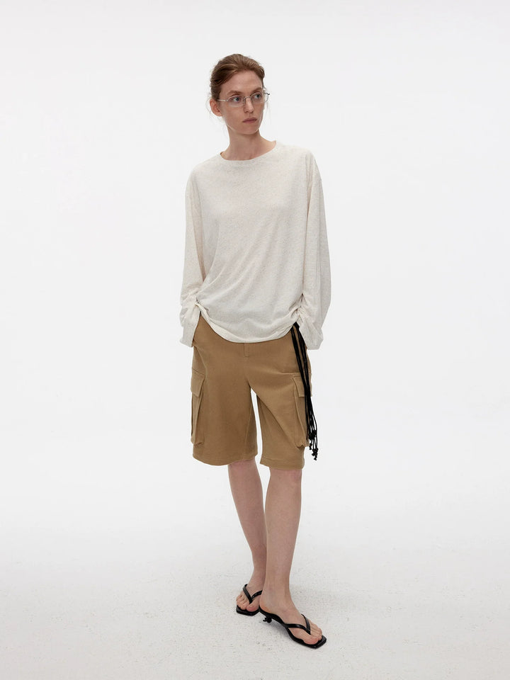 Linen Blend Long Sleeve Tee