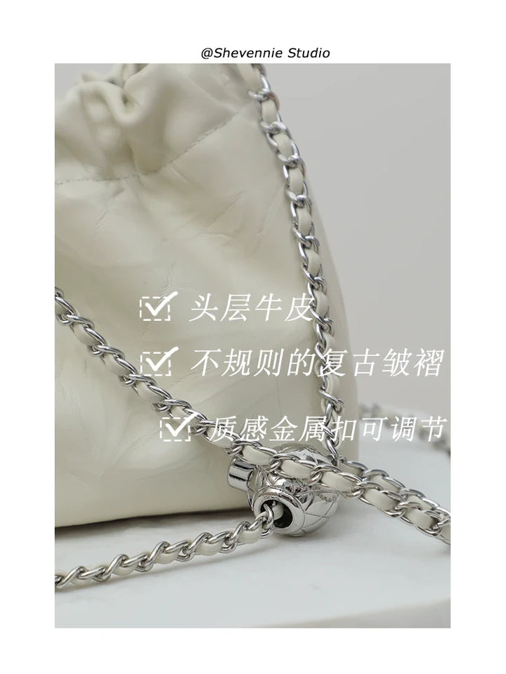 Pleated Chain Mini Bag