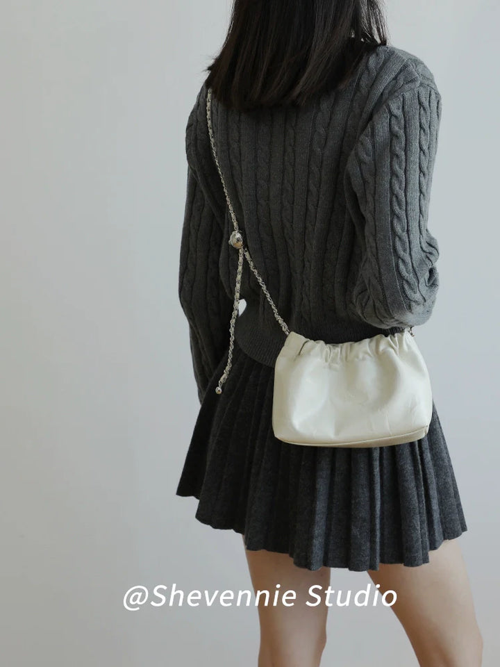 Pleated Chain Mini Bag