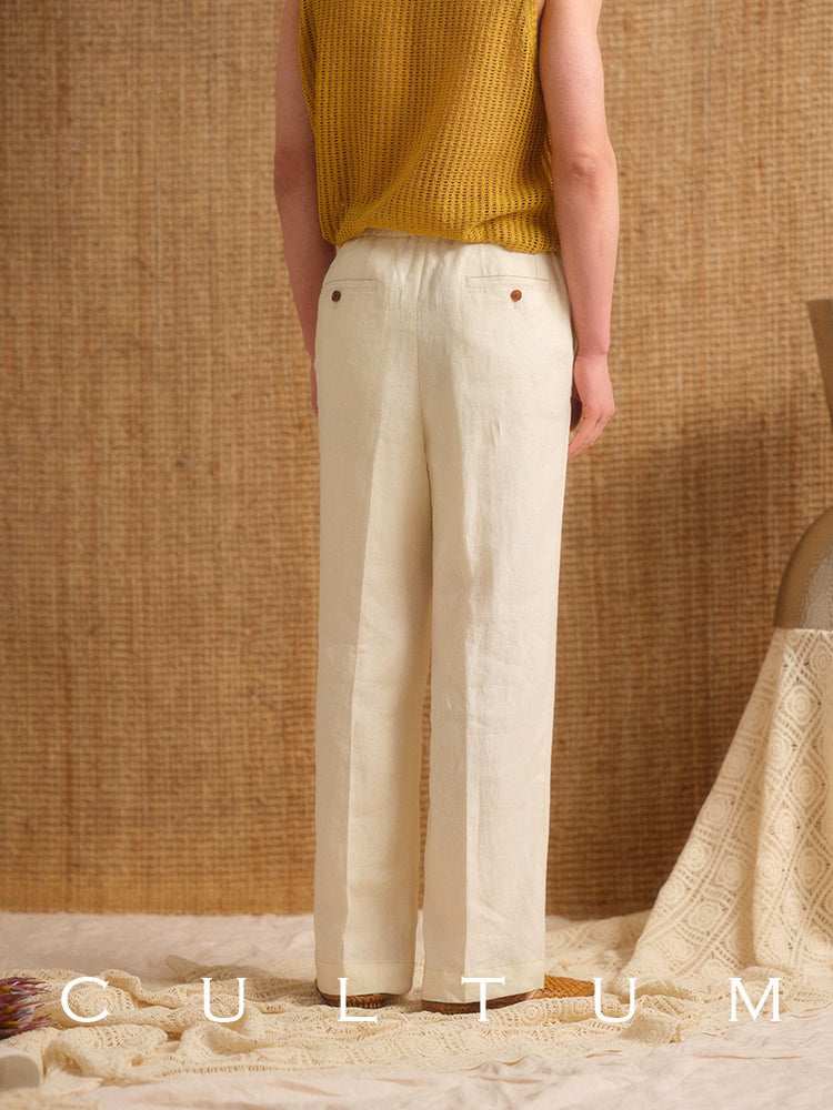 Linen Drawstring Trousers