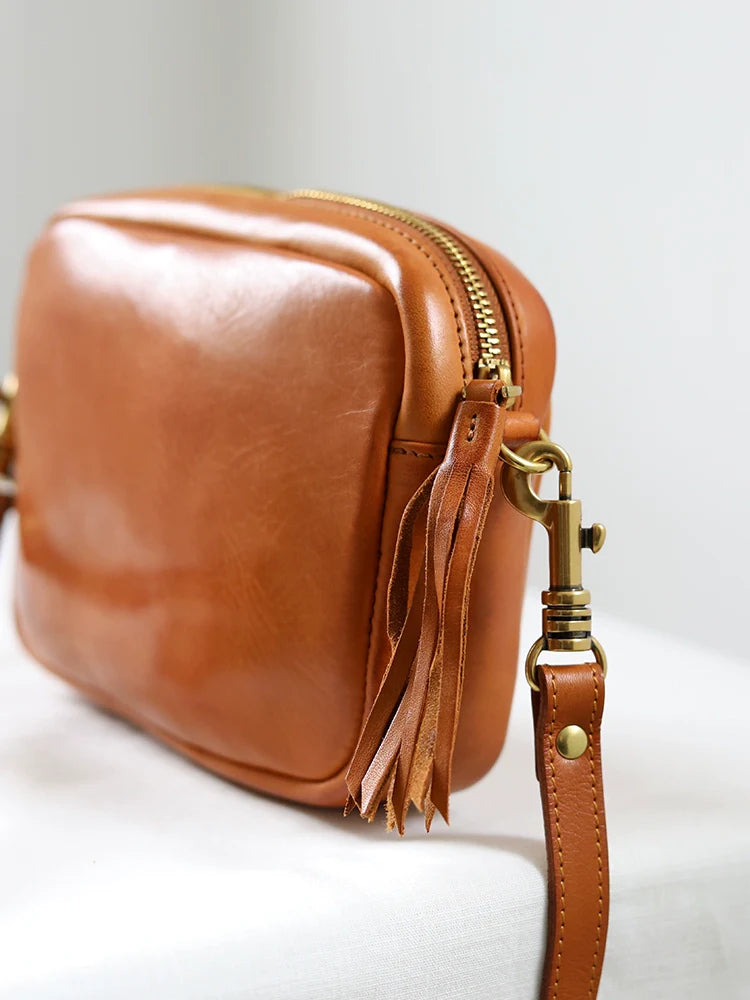 Leather Messenger Crossbody