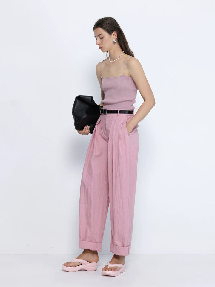 Natural Pleated Trousers