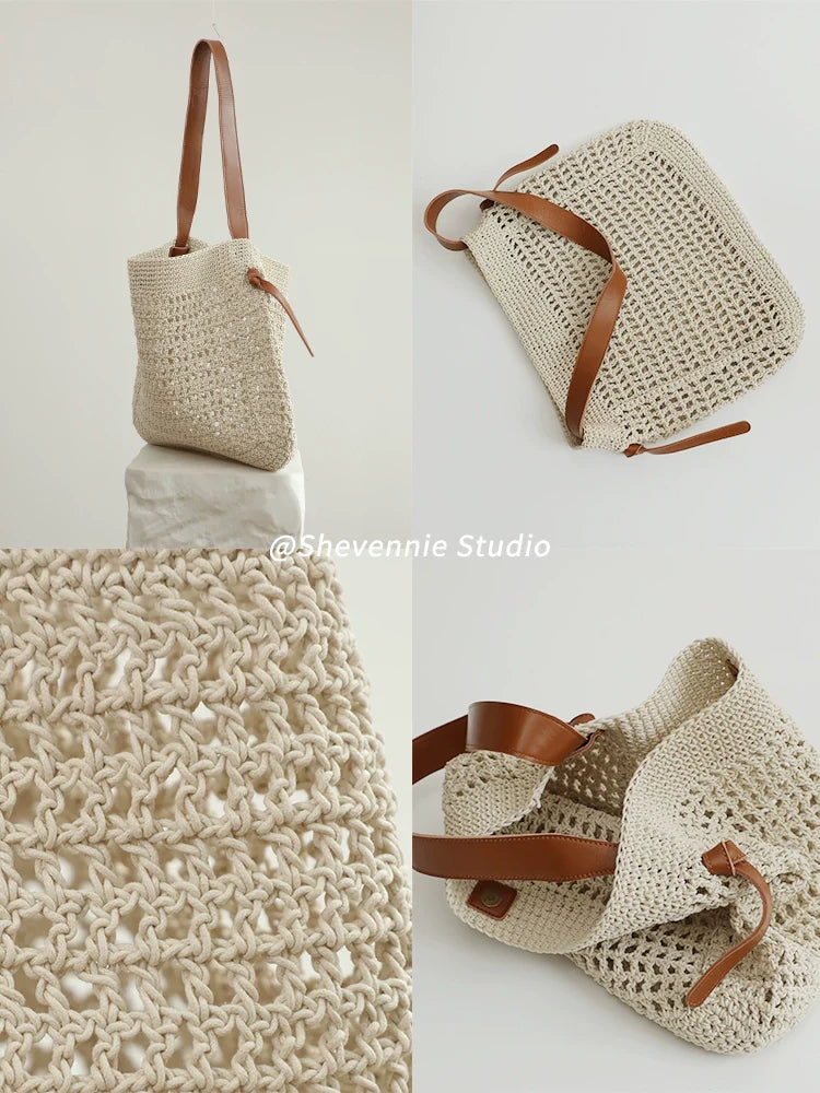 Woven Leather Tote