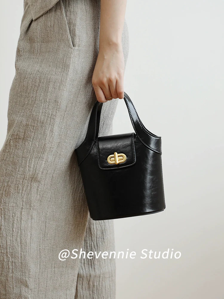 Leather Mini Bucket Bag