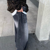 Heavy Wash Cut Jeans - Silhouette Design, Straight-Leg, Casual Floor-Length for Men in Autumn/Winter