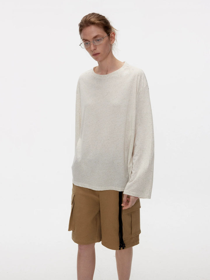 Linen Blend Long Sleeve Tee