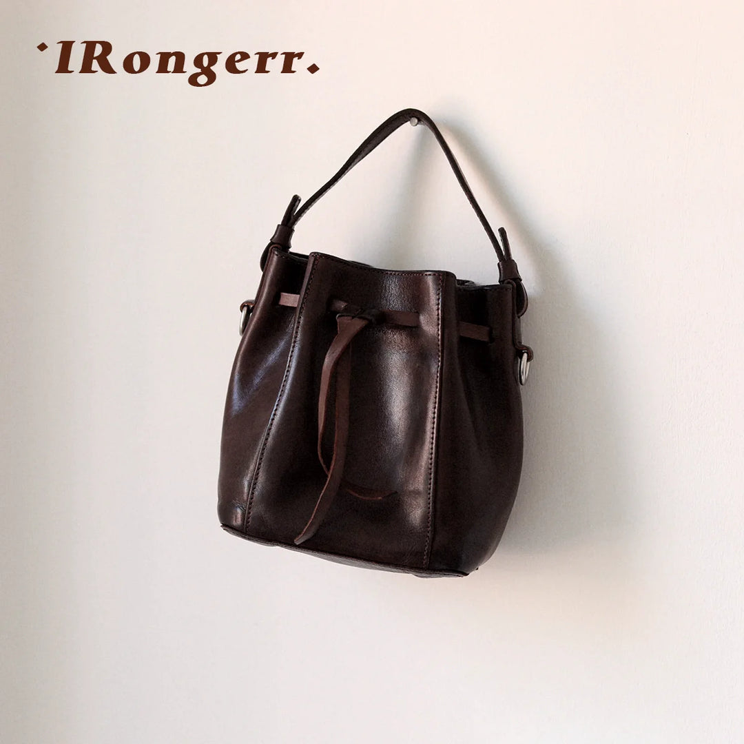 Leather Bucket Crossbody