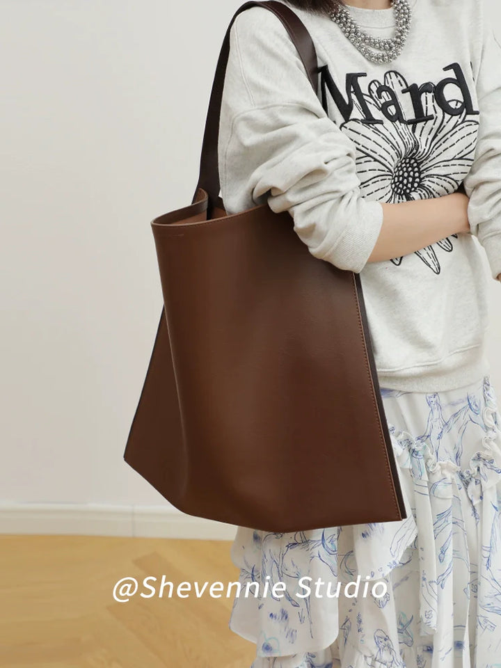 Leather Bucket Tote