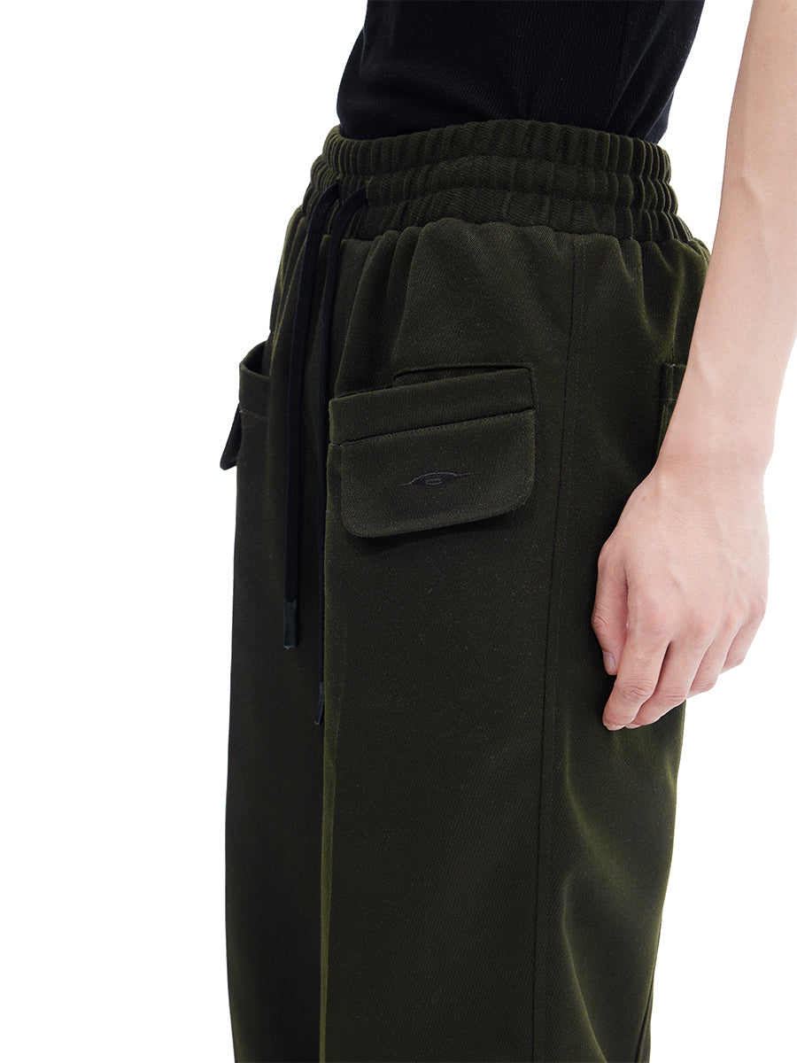 Wide-Leg Slit Trousers