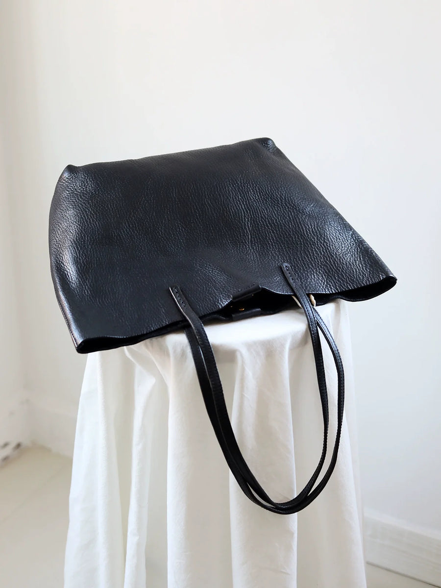 Obsidian Leather Tote