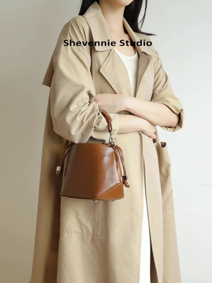 Leather Wrapped Bucket Bag