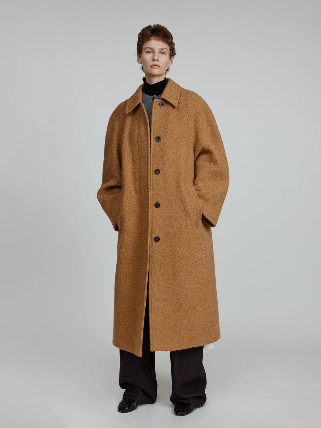 Shearling Raglan Coat