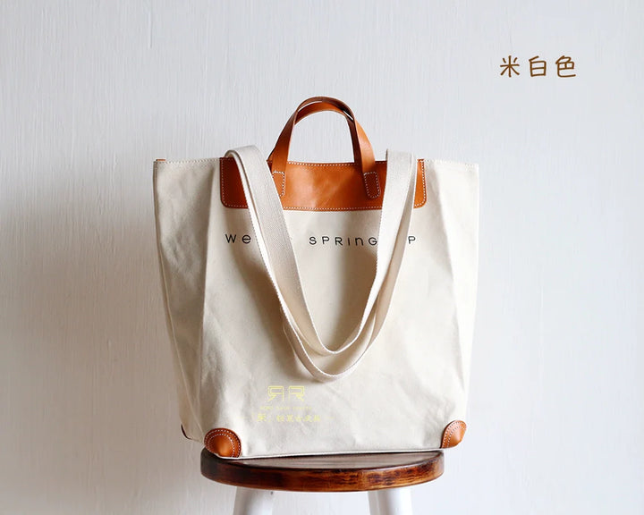 Canvas Leather Tote